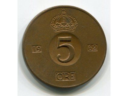 ŠVÉDSKO. 5 öre 1962. KM-822