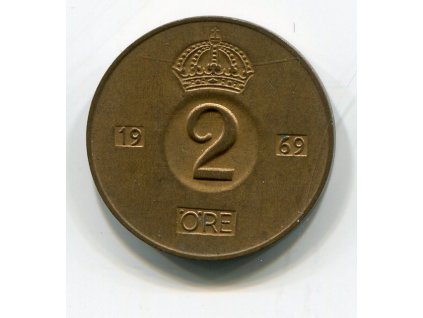 ŠVÉDSKO. 2 öre 1969. KM-821