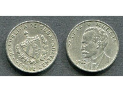 KUBA. 20 centavos 1962. KM-31