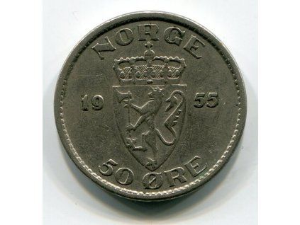 NORSKO. 50 öre 1955. KM-402