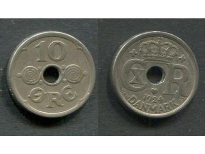 DÁNSKO. 10 öre 1924. KM-822.1