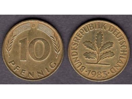 NĚMECKO. 10 pfennig 1983/D.