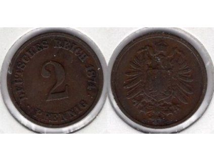 NĚMECKO. 2 Pfennig 1874/C.