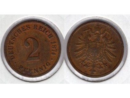 NĚMECKO. 2 Pfennig 1874/B.