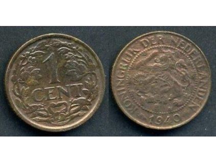 NIZOZEMÍ. 1 cent 1940.
