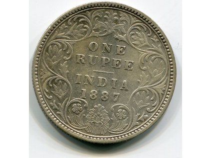INDIE. 1 rupee 1887. Ag.