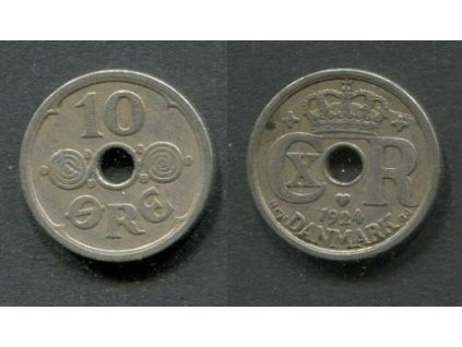 DÁNSKO. 10 öre 1924. KM-822.1