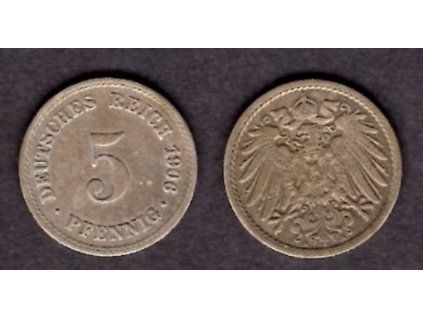 NĚMECKO. 5 Pfennig 1906/A.