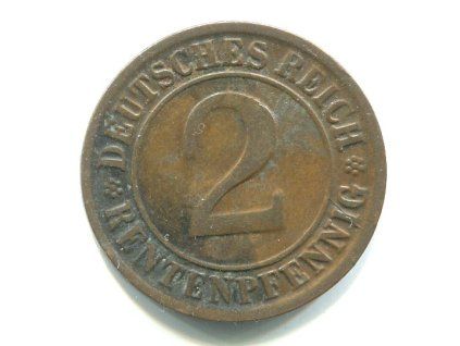 NĚMECKO. 2 Rentenpfennig 1924/G.