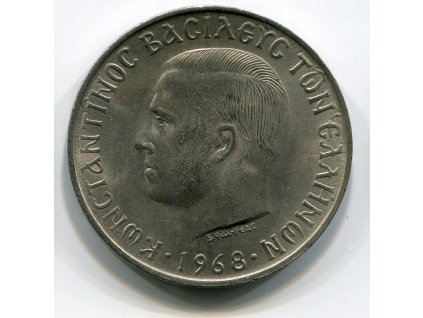ŘECKO. 10 drachmes 1968. KM-96