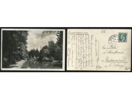 ROŽNOV POD RADHOŠTĚM. Partie z městského parku. 1938.
