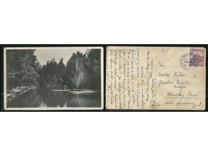 ROŽNOV POD RADHOŠTĚM. Partie z parku. 1940.