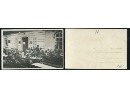 PŘEROV?. Gasthaus. Josef Bürgermeister, Gastwirt. Školní výlet.