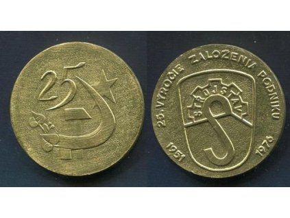 Medaile 25. výročí založení podniku Strojstav Nové mesto nad Vahom.