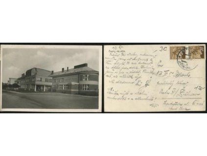 JIČÍN. Obchodní škola. 1945.