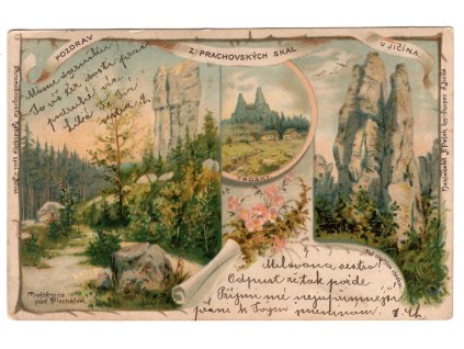 Prachovské skály u Jičína. 1902. Litografie.