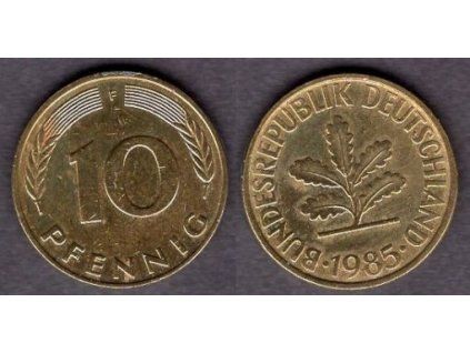 NĚMECKO. 10 pfennig 1985/F.