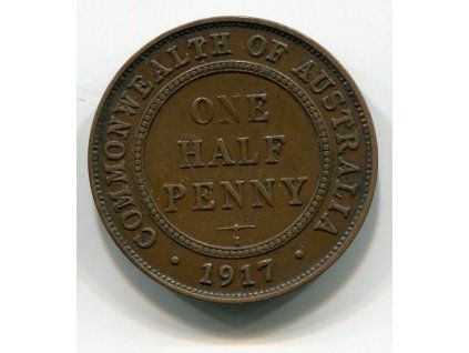 AUSTRÁLIE. 1/2 penny 1917/I.