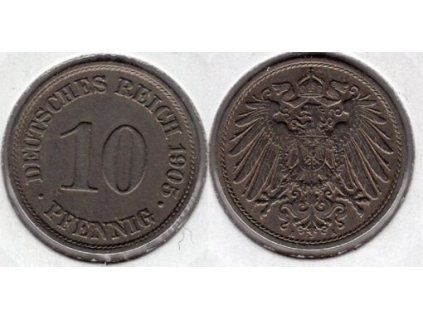 NĚMECKO. 10 Pfennig 1905/A.