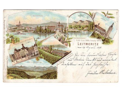 LITOMĚŘICE / Leitmeritz. 1898. Litografie.