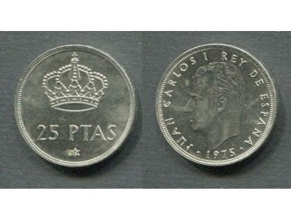 ŠPANĚLSKO. 25 Pesetas 1975/78. KM-808