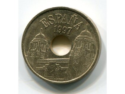 ŠPANĚLSKO. 25 pesetas 1997. KM-983