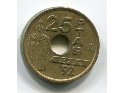 ŠPANĚLSKO. 25 pesetas 1992. KM-905
