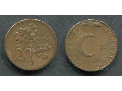 TURECKO. 5 kurus 1958.