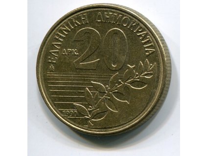 ŘECKO. 20 drachmes 1990.KM-154