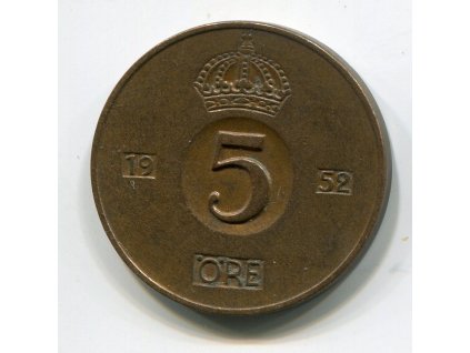 ŠVÉDSKO. 5 öre 1952.