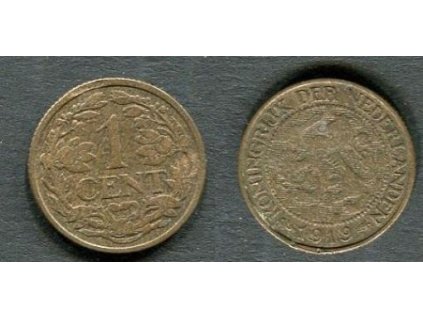 NIZOZEMÍ. 1 cent 1919