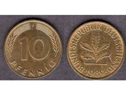 NĚMECKO. 10 pfennig 1989/F.