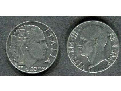 ITÁLIE. 20 centesimi 1942.