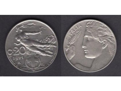 ITÁLIE. 20 centesimi 1921.