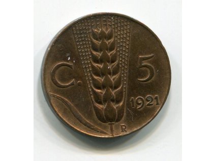 ITÁLIE. 5 centesimi 1921.
