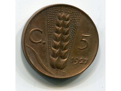ITÁLIE. 5 centesimi 1927.