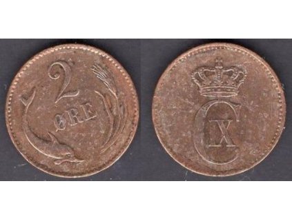 DÁNSKO. 2 öre 1874. KM-793.1