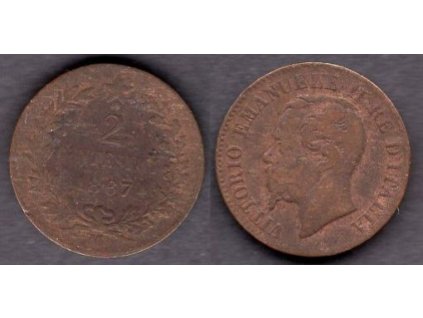 ITÁLIE. 2 centesimi 1867/M.
