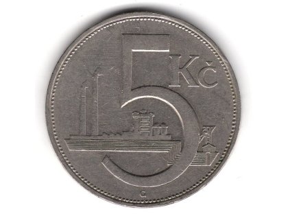 ČESKOSLOVENSKO. 5 korun 1938.