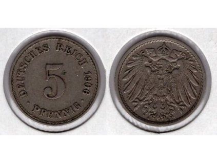 NĚMECKO. 5 Pfennig 1906/A.