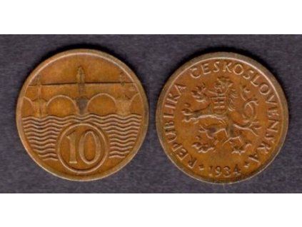 ČESKOSLOVENSKO. 10 haléřů 1934.