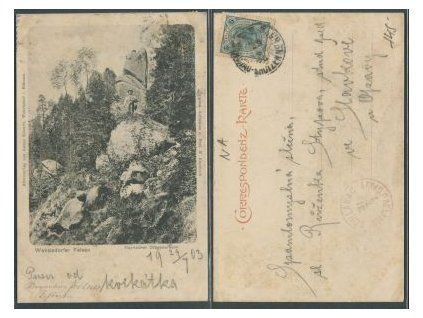 Teplické skály / Weckelsdorfer Felsen. 1903.