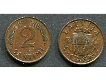 LOTYŠSKO. 2 santimi 1939