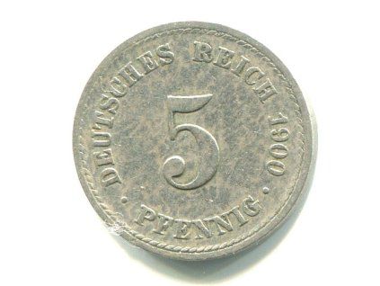 NĚMECKO. 5 Pfennig 1900/A.