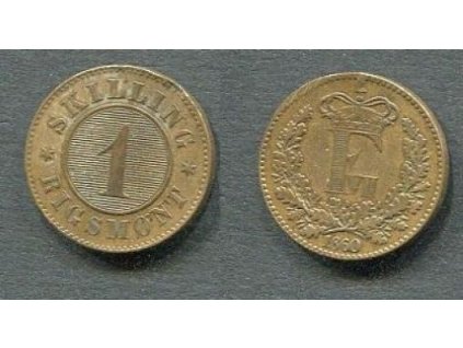 DÁNSKO. 1 skilling 1860.