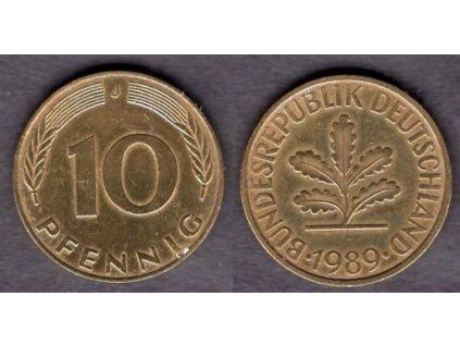 NĚMECKO. 10 pfennig 1989/J.