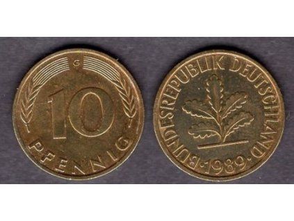 NĚMECKO. 10 pfennig 1989/G.