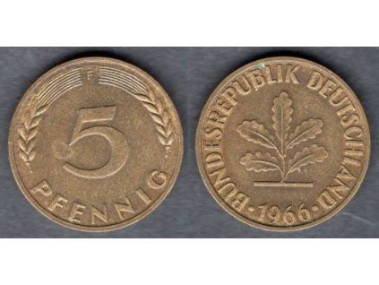 NĚMECKO. 5 Pfennig 1966/F.