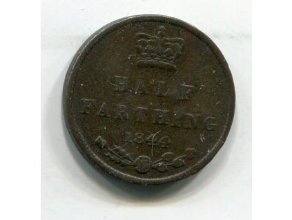 VELKÁ BRITÁNIE. 1/2 farthing 1844.