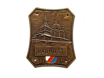 RADHOŠŤ. Štítek na hůl.